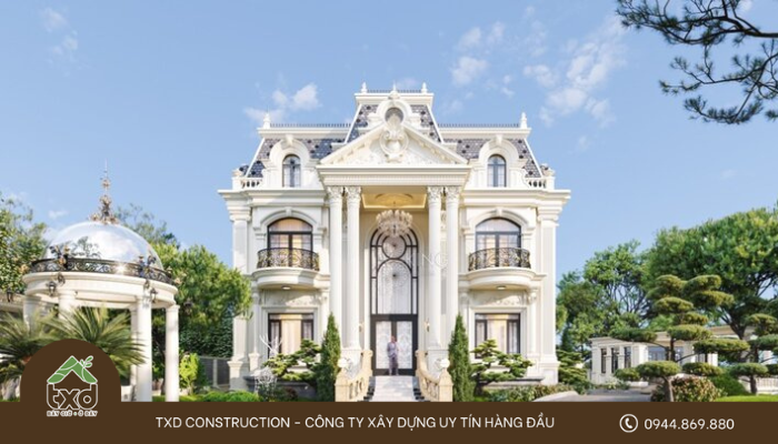 Biệt thự vườn 3 tầng tân cổ điển kiểu Pháp