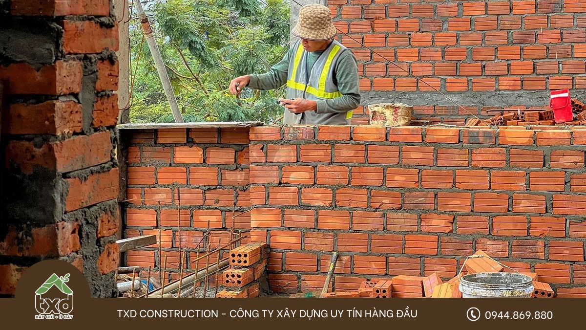 Xây 1m2 tường 10 hết bao nhiêu vật liệu gạch, cát, xi măng